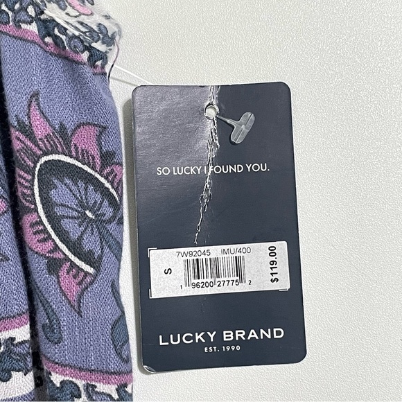 NWT Lucky Brand Tiered Mixed Floral Print Tassel Tie Strap Boho Sundress Small - Picture 13 of 16